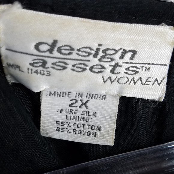 Design Assets Women top black silk lined beaded and sequined VTG 2X‎ - Picture 7 of 8